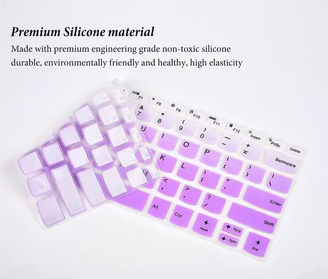 Alt view image 4 of 7 - Keyboard Cover Skins for Lenovo Idepad S540 14" 14 inch, Lenovo Flex 5 5g 2-in-1 Laptop, Lenovo Ideapad Flex 5 14" Laptop Keyboard Protector - Gradual Purple