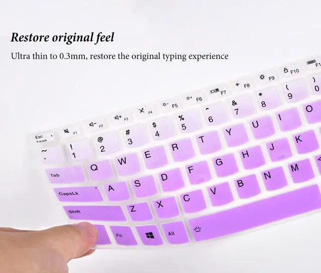 Alt view image 5 of 7 - Keyboard Cover Skins for Lenovo Idepad S540 14" 14 inch, Lenovo Flex 5 5g 2-in-1 Laptop, Lenovo Ideapad Flex 5 14" Laptop Keyboard Protector - Gradual Purple