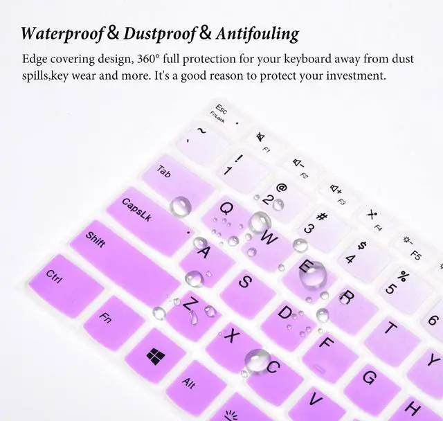 Alt view image 6 of 7 - Keyboard Cover Skins for Lenovo Idepad S540 14" 14 inch, Lenovo Flex 5 5g 2-in-1 Laptop, Lenovo Ideapad Flex 5 14" Laptop Keyboard Protector - Gradual Purple