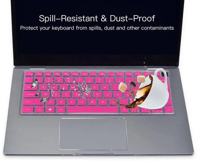 Alt view image 6 of 7 - Keyboard Cover Skin for Dell Latitude 3440 5440 5430 5431 5420 14", 14" 7440 7430 7420 7410, Dell Latitude 14" 9420 9430, 15.6" 9520 9510 7520 Keyboard Protector, Hot Pink