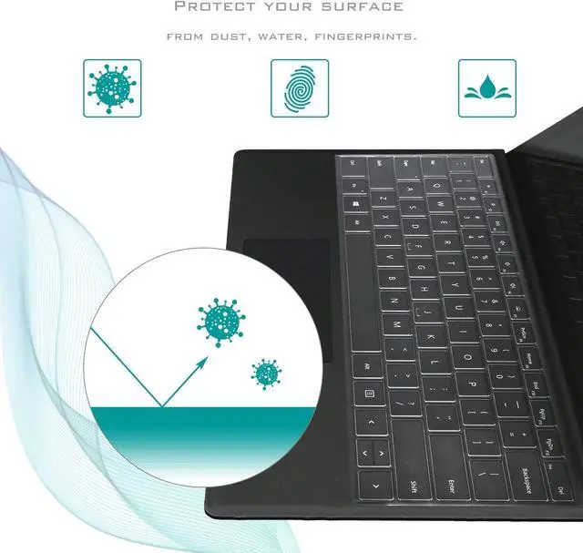 Alt view image 5 of 6 - Keyboard Cover for 2024-2026 Surface Laptop 13.8"/15", Clear TPU US Layout