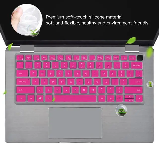 Alt view image 5 of 7 - Keyboard Cover Skin for Dell Latitude 3440 5440 5430 5431 5420 14", 14" 7440 7430 7420 7410, Dell Latitude 14" 9420 9430, 15.6" 9520 9510 7520 Keyboard Protector, Hot Pink