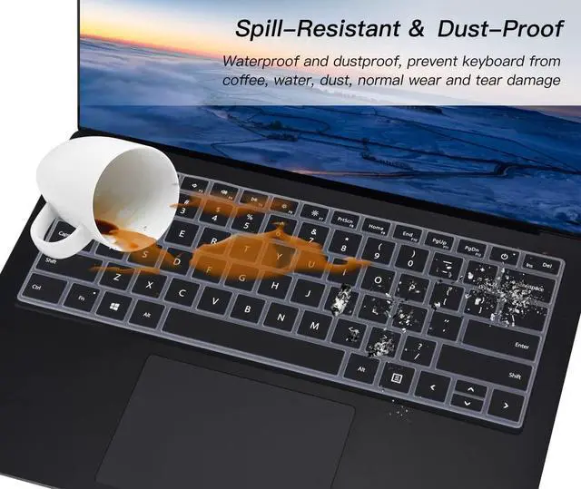 Alt view image 7 of 7 - Keyboard Cover for 2023-2019 Microsoft Surface Laptop 6/5/4/3 & Surface Book 3 13.5" & 15" Keyboard Protector Accessories(Not Fit Surface Laptop 7 2024 2025), Black