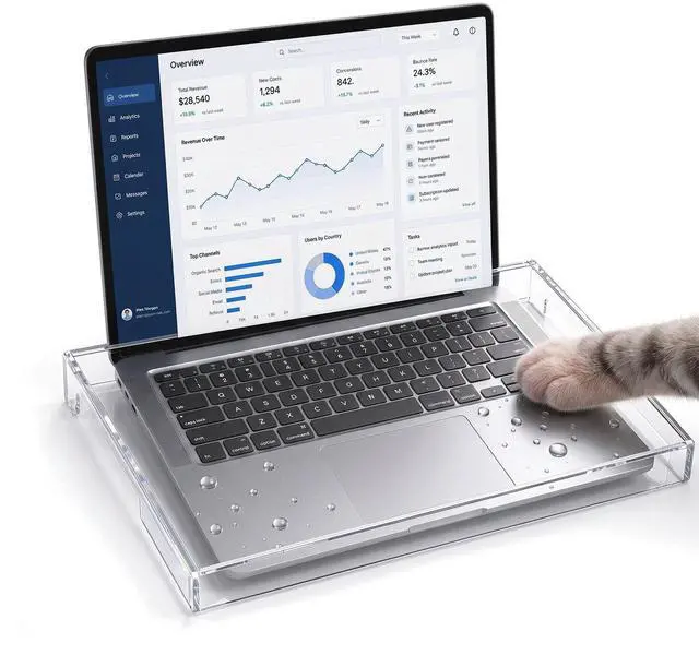 Main image of 15.6inch Laptop Keyboard Covers Acrylic Keyboard Cover Cat Laptop KeyboardProtector Transparent Protector for Desktop