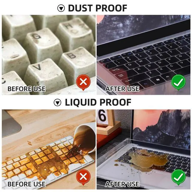 Alt view image 6 of 7 - 15.6inch Laptop Keyboard Covers Acrylic Keyboard Cover Cat Laptop KeyboardProtector Transparent Protector for Desktop