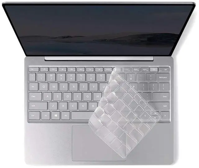Main image of Keyboard Cover Skin for 2021 2020 Microsoft Surface Laptop Go 12.4" & 2022 Surface Laptop Go 2 12.4 inch with Fingerprint Power Button Ultra Thin TPU Keyboard Protector (Transparent)