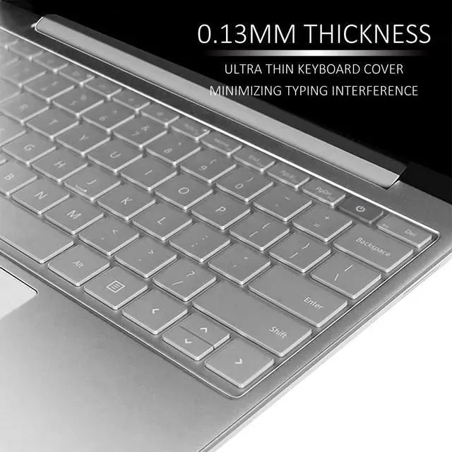 Alt view image 4 of 7 - Keyboard Cover Skin for 2021 2020 Microsoft Surface Laptop Go 12.4" & 2022 Surface Laptop Go 2 12.4 inch with Fingerprint Power Button Ultra Thin TPU Keyboard Protector (Transparent)