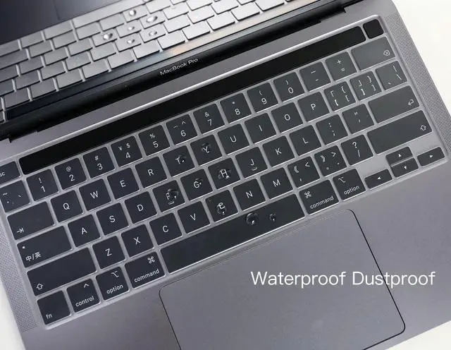 Alt view image 5 of 7 - Premium Keyboard Cover for MacBook Pro 13 inch M2 2023 2022, 2021 2020 M1 A2338 A2289 A2251 Ultra Thin US Keyboard Protector for MacBook Pro 13 with Touch Bar -Clear