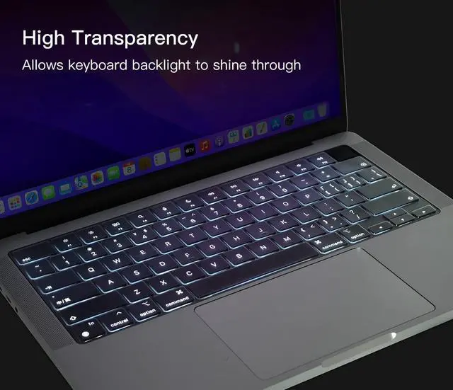 Alt view image 7 of 7 - Premium Keyboard Cover for MacBook Pro 13 inch M2 2023 2022, 2021 2020 M1 A2338 A2289 A2251 Ultra Thin US Keyboard Protector for MacBook Pro 13 with Touch Bar -Clear