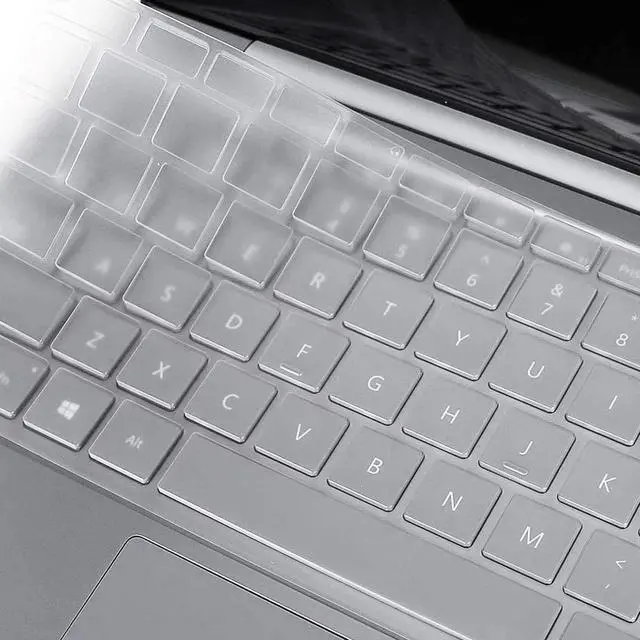Alt view image 7 of 7 - Keyboard Cover Skin for 2021 2020 Microsoft Surface Laptop Go 12.4" & 2022 Surface Laptop Go 2 12.4 inch with Fingerprint Power Button Ultra Thin TPU Keyboard Protector (Transparent)