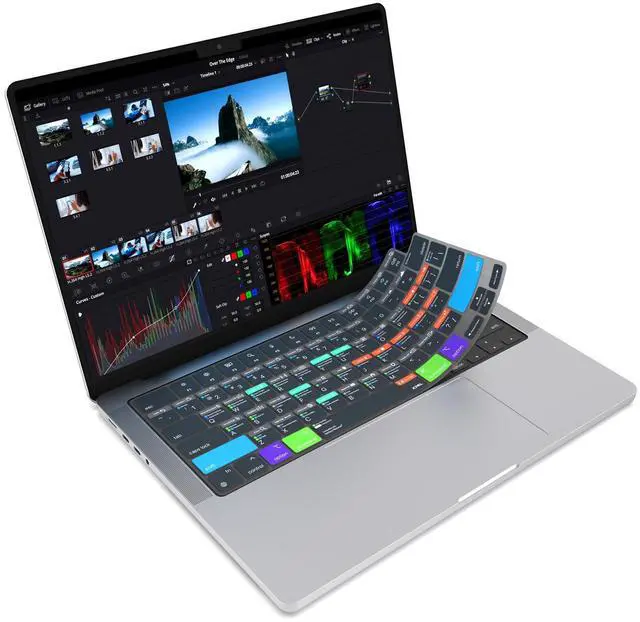 Main image of Davinci Resolve Shortcut Guide Keyboard Cover for Apple MacBook Pro 14 inch / 16 inch (M1M5), MacBook Air 13 inch / 15 inch (M2M5) and MacBook Neo (USLayout)