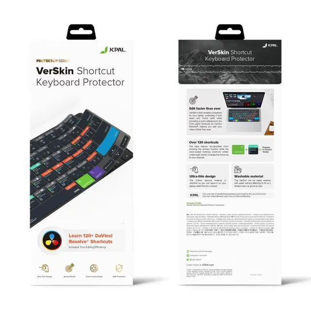 Alt view image 7 of 7 - Davinci Resolve Shortcut Guide Keyboard Cover for Apple MacBook Pro 14 inch / 16 inch (M1M5), MacBook Air 13 inch / 15 inch (M2M5) and MacBook Neo (USLayout)