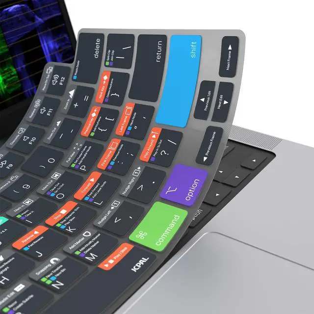 Alt view image 6 of 7 - Davinci Resolve Shortcut Guide Keyboard Cover for Apple MacBook Pro 14 inch / 16 inch (M1M5), MacBook Air 13 inch / 15 inch (M2M5) and MacBook Neo (USLayout)
