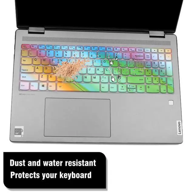 Alt view image 7 of 7 - Colorful Keyboard Cover for 2023-2024 Lenovo Yoga 7/7i 2-in-1 15.6-16 Inch, 2024-2023 Lenovo IdeaPad 5 / 5i 2-in-1 16", Lenovo IdeaPad Flex 5 / 5i 2-in-1 16 Inch Laptop Protective Keyboard Protector