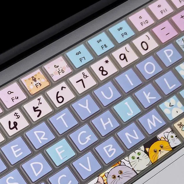 Alt view image 3 of 7 - Keyboard Cover Skin for 2021-2024 MacBook Pro 14/16 (A2442 A2485 A3112 A3401 A3403 A2992 A2779 A2780 A2991 A2918 M1/M2/M3 M4) & MacBook Air 13.6''/15'' (A2681 A3113 A2941 A3114),Cute Cat