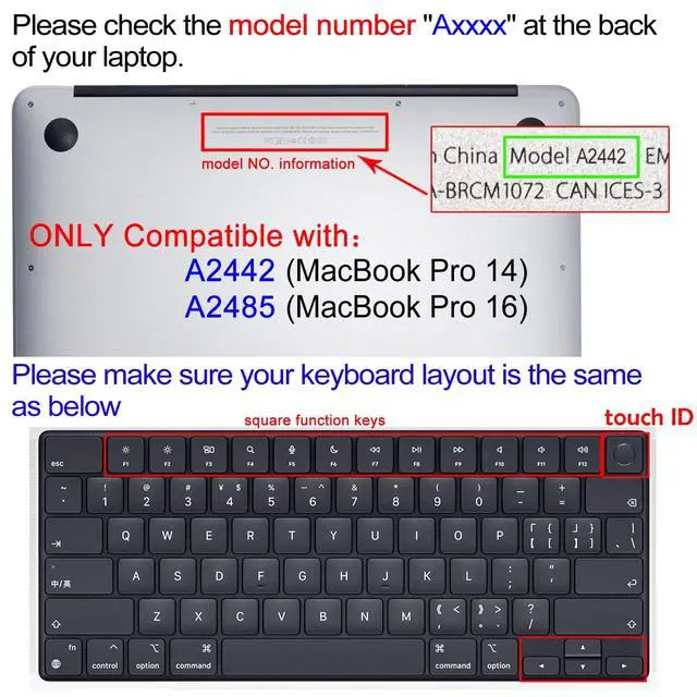 Alt view image 4 of 7 - Keyboard Cover Skin for 2021-2024 MacBook Pro 14/16 (A2442 A2485 A3112 A3401 A3403 A2992 A2779 A2780 A2991 A2918 M1/M2/M3 M4) & MacBook Air 13.6''/15'' (A2681 A3113 A2941 A3114),Cute Cat