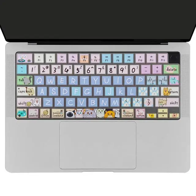 Alt view image 2 of 7 - Keyboard Cover Skin for 2021-2024 MacBook Pro 14/16 (A2442 A2485 A3112 A3401 A3403 A2992 A2779 A2780 A2991 A2918 M1/M2/M3 M4) & MacBook Air 13.6''/15'' (A2681 A3113 A2941 A3114),Cute Cat
