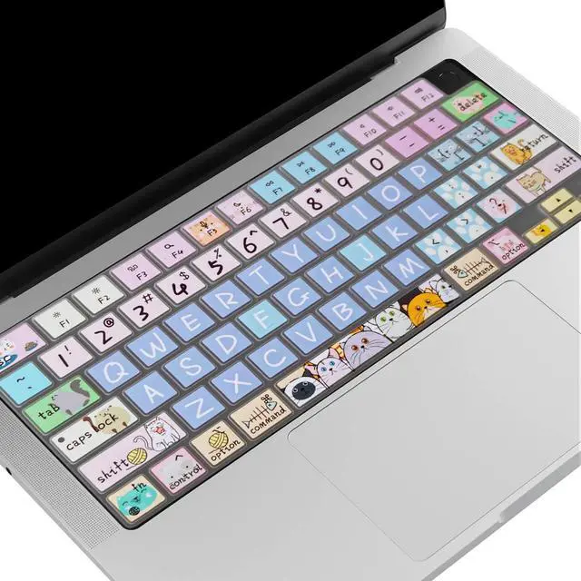 Alt view image 5 of 7 - Keyboard Cover Skin for 2021-2024 MacBook Pro 14/16 (A2442 A2485 A3112 A3401 A3403 A2992 A2779 A2780 A2991 A2918 M1/M2/M3 M4) & MacBook Air 13.6''/15'' (A2681 A3113 A2941 A3114),Cute Cat