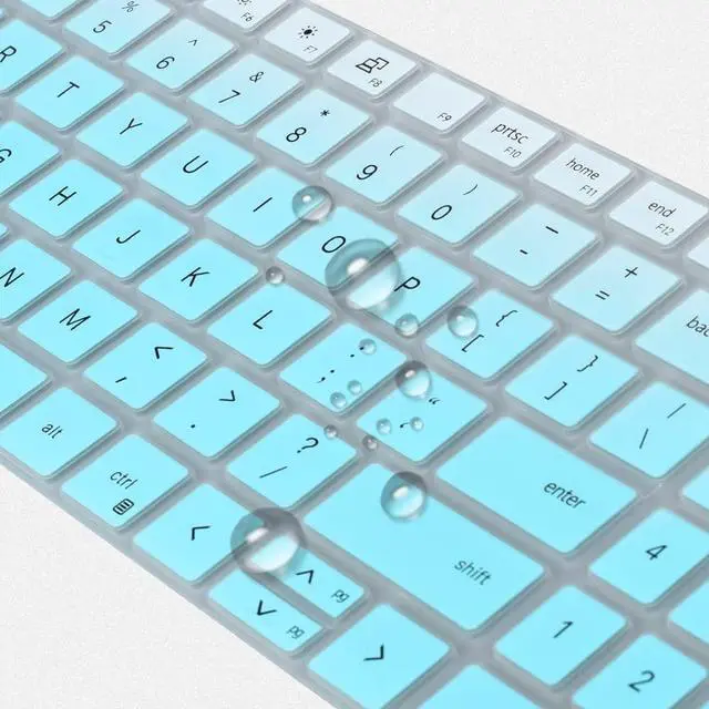 Alt view image 4 of 7 - Keyboard Cover for 2024 2023 Dell Inspiron 15 5510 5515 7510 3510 3511 3515 3520 3525 3530 3535, 2025 Dell 15 Laptop DC15250 DC15255, Dell Vostro 15 3510 5510 5515 Keyboard Protector Skin, Ombre Mint