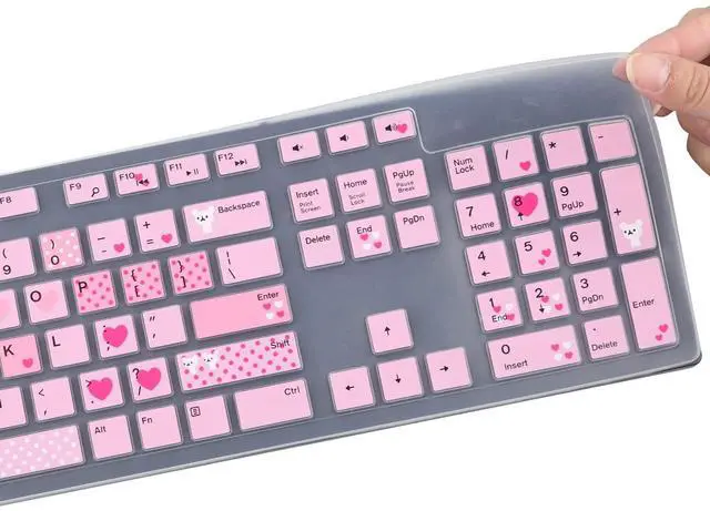 Alt view image 5 of 7 - Keyboard Cover Skin for Dell KM636 KB216 KB216t KB216d KB216p Wired & Wireless Keyboard, Dell Optiplex 5250 3050 3240 5460 7450 7050, Dell Inspiron Desktop 24" 27" 5400 5490 7700 7790 3475 3670 3477