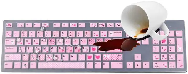 Alt view image 7 of 7 - Keyboard Cover Skin for Dell KM636 KB216 KB216t KB216d KB216p Wired & Wireless Keyboard, Dell Optiplex 5250 3050 3240 5460 7450 7050, Dell Inspiron Desktop 24" 27" 5400 5490 7700 7790 3475 3670 3477