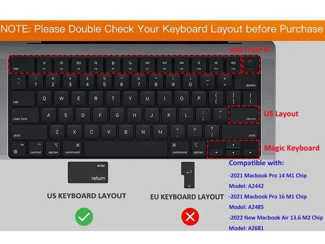 Alt view image 2 of 7 - MacBook Shortcut Keyboard Cover for 2026-2023 MacBook Air 15.3" M5 M4 M3 M2 Chip A3241 A3114 A2941/Macbook Air 13.6 M5 M4 M3 M2 A3240 A3113 A2681, Macbook Neo Shortcut Hot Keys Keyboard Protector Skin