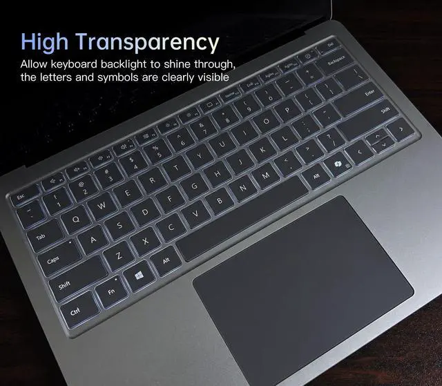 Alt view image 2 of 6 - Keyboard Cover for 2026-2024 Microsoft Surface Laptop 8/7(7th Edition) 13.8 & 15 inch, Surface Laptop Accessories Ultra Thin High Transparent Keyboard Skin, Clear