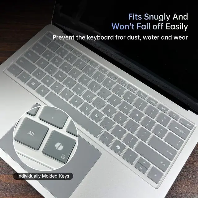 Alt view image 4 of 6 - Keyboard Cover for 2026-2024 Microsoft Surface Laptop 8/7(7th Edition) 13.8 & 15 inch, Surface Laptop Accessories Ultra Thin High Transparent Keyboard Skin, Clear