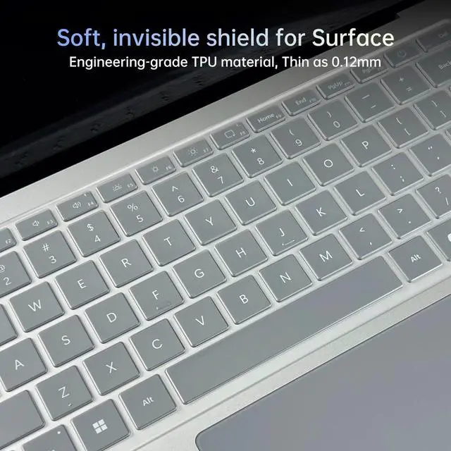 Alt view image 5 of 6 - Keyboard Cover for 2026-2024 Microsoft Surface Laptop 8/7(7th Edition) 13.8 & 15 inch, Surface Laptop Accessories Ultra Thin High Transparent Keyboard Skin, Clear