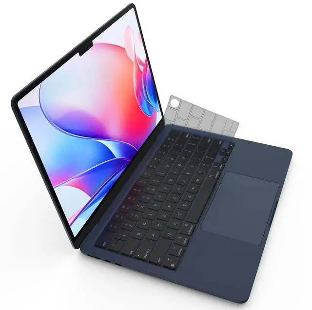 Main image of Premium Ultra Thin Keyboard Cover Protector, Compatible with 2025-2021 M5/M4/M3/M2/M1 Pro/Max MacBook Pro 14/16, M4/M3/M2 MacBook Air 13/15, US Layout, Surround Touch ID