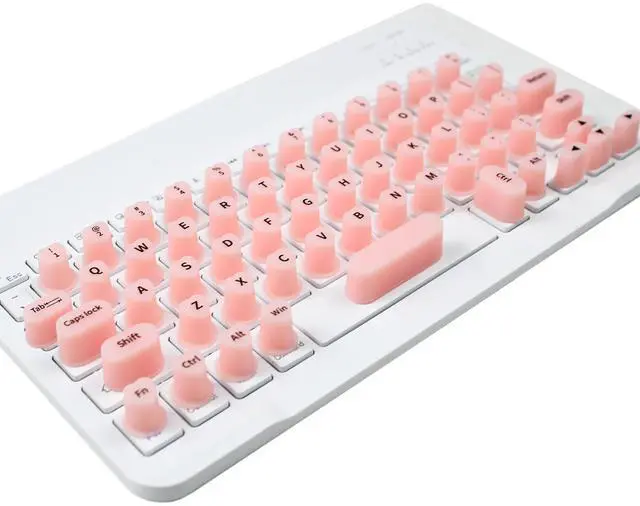 Main image of Keyboard Cover for Long Nails, Acrylic Gel Nails - Silicone Keyboard Protector Skin with Raised Keys for Typing and Gaming, Compatible with MacBook Pro/Air 13"/14"/15"/16" 2020-2025 (Pink)
