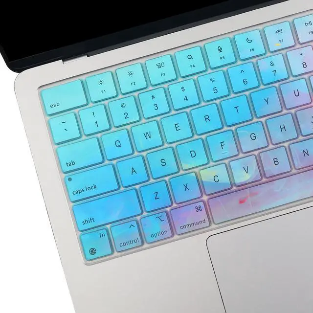Alt view image 2 of 7 - 2 Pack Keyboard Cover Skin for 2026-2023 MacBook Air 13" 15" M5 M4 M3 M2, 2026-2021 MacBook Pro 14" 16" M5 M4 M3 M2 M1 Pro/Max, 14.2" 16.2" MacBook Pro /13.6" 15.3" MacBook Air, US, Stylish Colorful