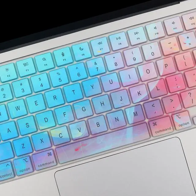 Alt view image 3 of 7 - 2 Pack Keyboard Cover Skin for 2026-2023 MacBook Air 13" 15" M5 M4 M3 M2, 2026-2021 MacBook Pro 14" 16" M5 M4 M3 M2 M1 Pro/Max, 14.2" 16.2" MacBook Pro /13.6" 15.3" MacBook Air, US, Stylish Colorful