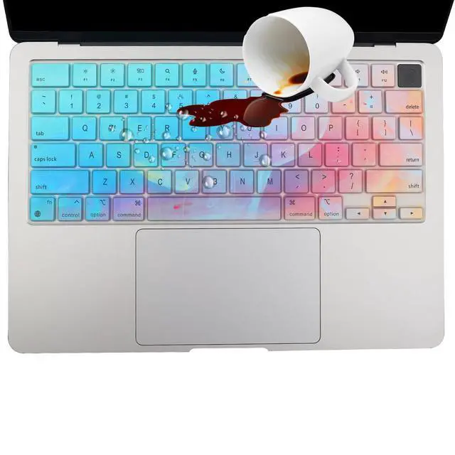 Alt view image 7 of 7 - 2 Pack Keyboard Cover Skin for 2026-2023 MacBook Air 13" 15" M5 M4 M3 M2, 2026-2021 MacBook Pro 14" 16" M5 M4 M3 M2 M1 Pro/Max, 14.2" 16.2" MacBook Pro /13.6" 15.3" MacBook Air, US, Stylish Colorful