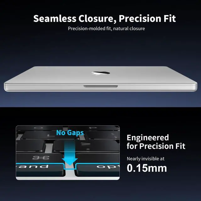 Alt view image 7 of 7 - Ultra Thin Keyboard Cover for 2025-2021 M5/M4/M3/M2/M1 Pro/Max MacBook Pro 14/16, M5-M2 MacBook Air 13/15, MacBook Neo, Premium TPU Keyboard Protector - Clear