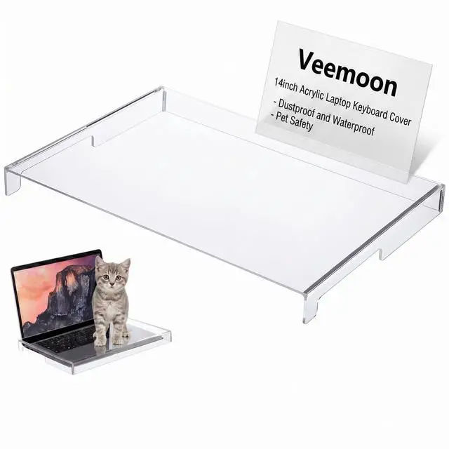 Main image of 14inch Laptop Keyboard Cover Clear Acrylic Laptop Dust Cover Cat Keyboard Protector Waterproof Computer Case Desktop Protective Accessories for Home School Office (13.8 * 9.8 * 0.6 Inch)