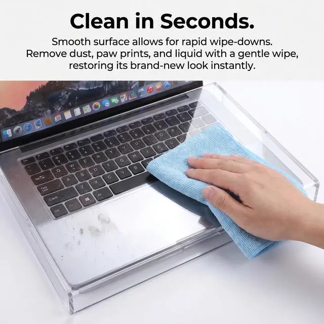 Alt view image 6 of 7 - 14inch Laptop Keyboard Cover Clear Acrylic Laptop Dust Cover Cat Keyboard Protector Waterproof Computer Case Desktop Protective Accessories for Home School Office (13.8 * 9.8 * 0.6 Inch)