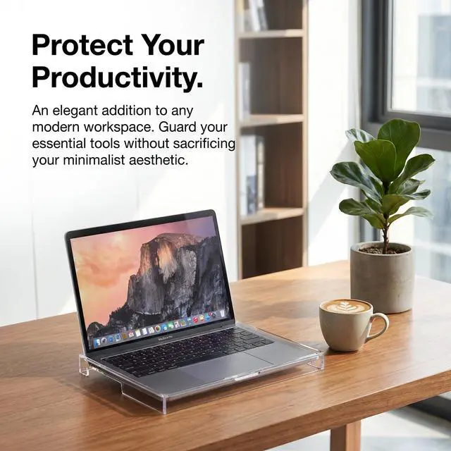 Alt view image 2 of 7 - 14inch Laptop Keyboard Cover Clear Acrylic Laptop Dust Cover Cat Keyboard Protector Waterproof Computer Case Desktop Protective Accessories for Home School Office (13.8 * 9.8 * 0.6 Inch)