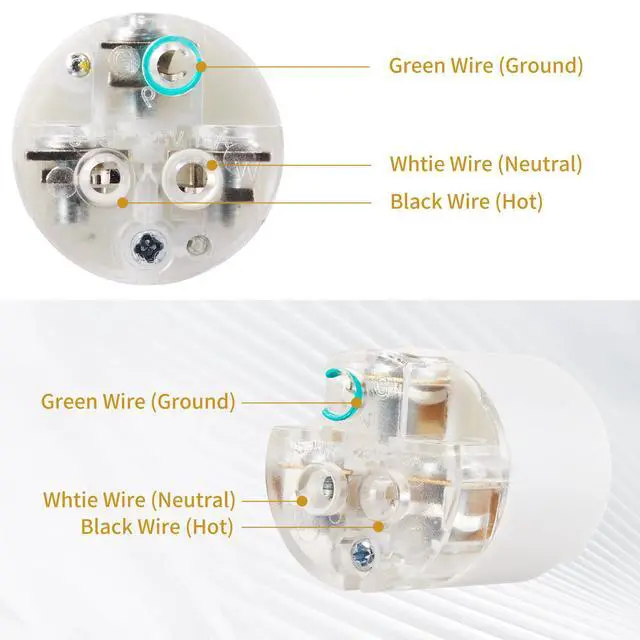 Alt view image 2 of 6 - Extension Cord Ends Male and Female 1 Set, 15 Amp 125 Volt NEMA 5-15 Heavy Duty Replacement Plug and Connector Set, 2P 3W Industrial Grade 3-Prong Straight Blade Grounding Type, ETL Listed