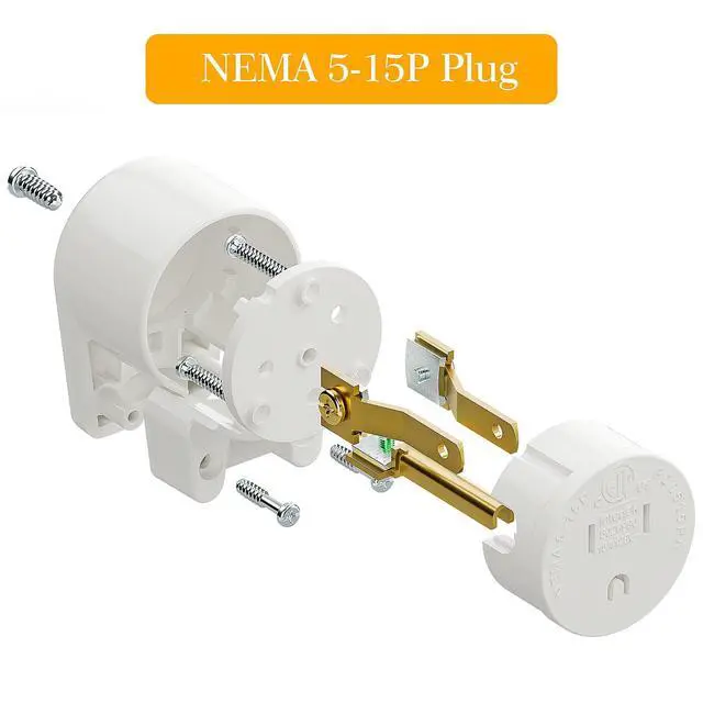 Alt view image 6 of 7 - Nema 5-15P Plug, ETL Listed 15A 125V Adjustable Plug