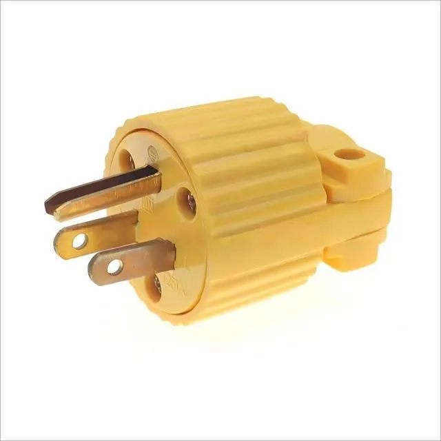 Alt view image 2 of 7 - Electrical Replacement Plug and Connector Set, 15 Amp 125V, NEMA 5-15P and 5-15R, Yellow Shell 2Pole 3Wire Straight Blade Grounding Type, Extension Cord Ends, Male and Female, UL Listed