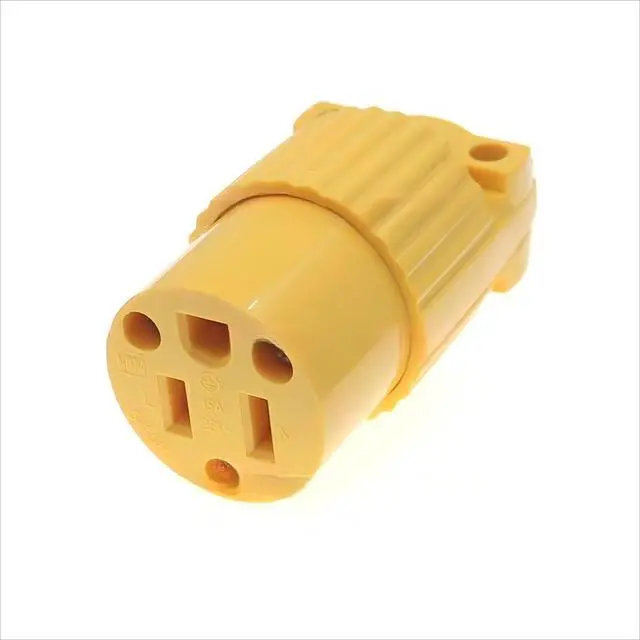 Alt view image 6 of 7 - Electrical Replacement Plug and Connector Set, 15 Amp 125V, NEMA 5-15P and 5-15R, Yellow Shell 2Pole 3Wire Straight Blade Grounding Type, Extension Cord Ends, Male and Female, UL Listed
