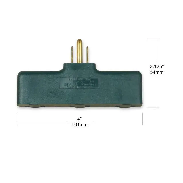 Alt view image 4 of 5 - 3-Prong 3-Outlet Extender Adapter, Heavy Duty Triple Grounding Outlet. 5 Pack
