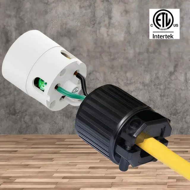 Alt view image 3 of 7 - Nema 5-15R Female Connector, ETL Verified 15AMP/125VOLT,15A Straight Receptacle, 3-Prong Connector, 15A AC Industrial Grade Cord Socket (Black &White, 2)