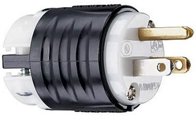Main image of Legrand PS5266XCCV4 15 Amp 125V Straight Blade Extra Hard Use Specification Grade Plug, NEMA 5-15P, Black/White (1 Count)