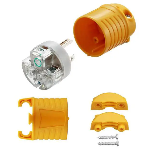 Alt view image 4 of 7 - Extension Cord Ends Male and Female, 15 Amp 125 Volt Heavy Duty Replacement Plug & Connector Set, Straight Blade Plugs Grounding Type/ETL Listed (5 Set)