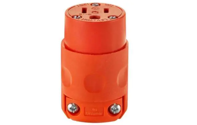 Alt view image 5 of 5 - 15 Amp, 125 Volt, PVC Grounding Cord Outlet, 515CV-OR, Orange