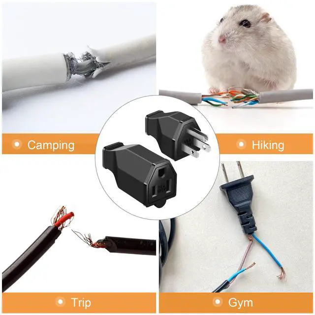 Alt view image 4 of 7 - 30 Pcs Extension Cord Replacement Ends Male and Female 125v 15a 2 Pole 3 Wire Electrical Replacement Plug & Connector 3 Prong Plug and Connector Electrical Male Female Straight Blade