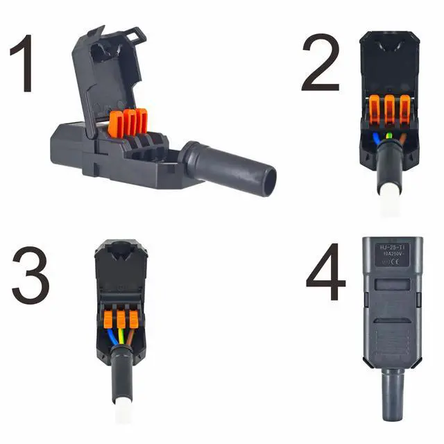 Alt view image 4 of 6 - Rewireable IEC 320 C13 C14 Plug Receptor - Tool-Free DIY Connector for PDU/UPS/PC | 10A 120V