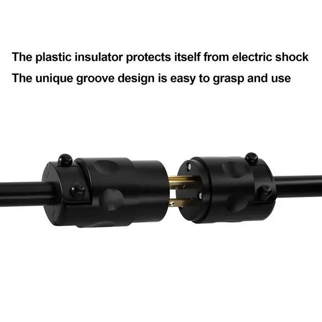 Alt view image 5 of 7 - Electrical Replacement Plug Connector Set, Extension Cord Ends Male and Female 3 Prong NEMA 5-15P/NEMA 5-15R Straight Blade Plug Grounding Type 5 PackBlack